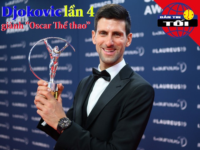 Djokovic lần thứ tư đoạt 'Oscar thể thao', Solskajer than trời