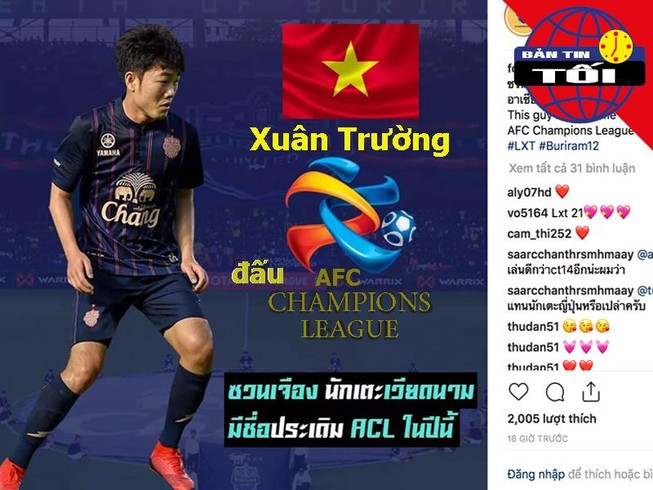 Lương Xuân Trường, cầu thủ VN duy nhất dự AFC Champions League