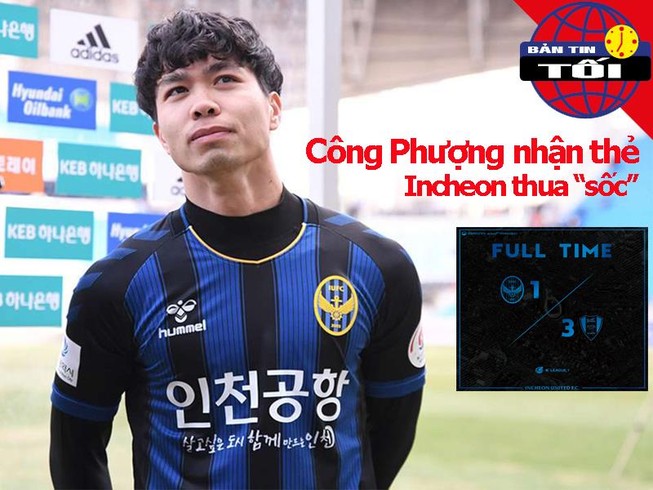 Công Phượng dính thẻ vàng, Incheon thua 'sốc' đội bét bảng