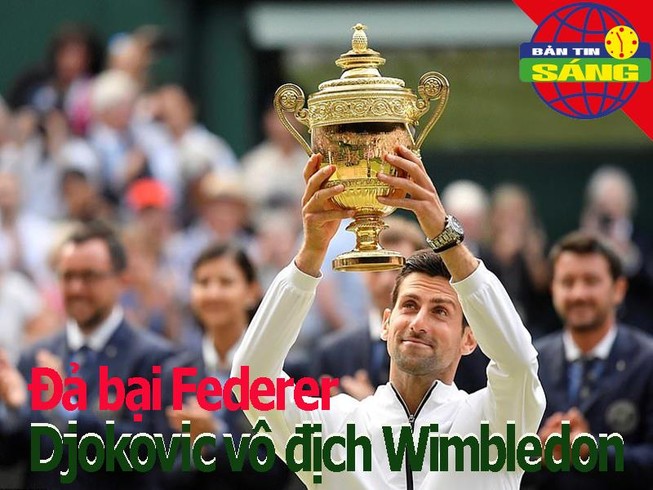 Cứu thua 2 điểm championship, Djokovic vô địch Wimbledon