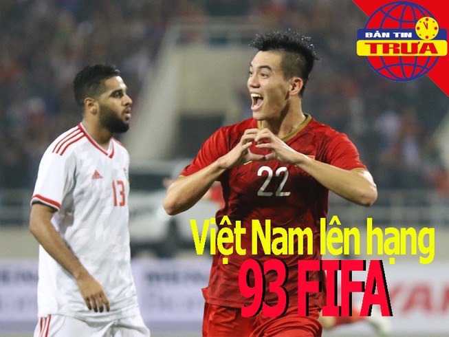Việt Nam vượt lên hạng 93 FIFA; Văn Hậu tranh giải thưởng AFC