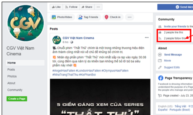 CGV lên tiếng về những website, fanpage giả