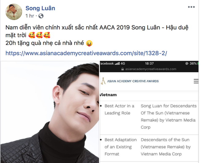 Song Luân thắng giải ở Singapore nhờ 'Hậu duệ mặt trời'