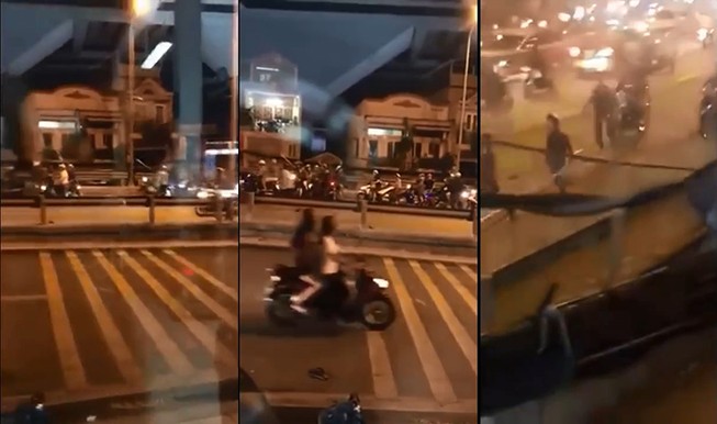 Hai nhóm giang hồ hẹn nhau hỗn chiến trên cầu Nhị Thiên Đường
