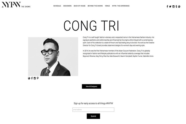Công Trí mang 60 mẫu thiết kế đến New York fashion week