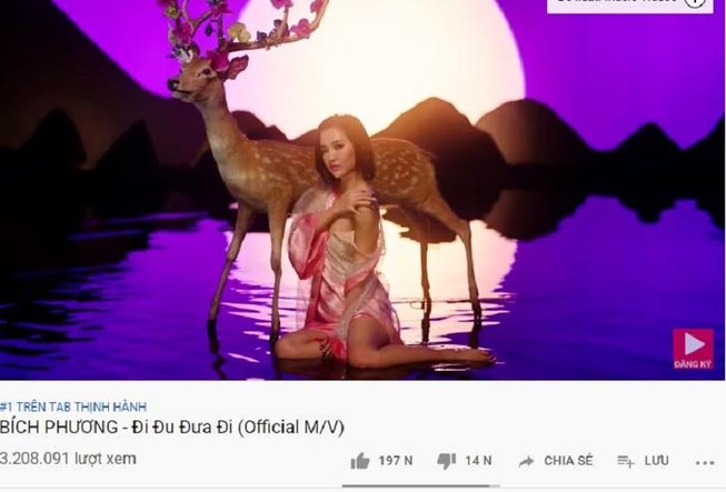‘Đi đu đưa đi’ của Bích Phương đạt top 1 trending