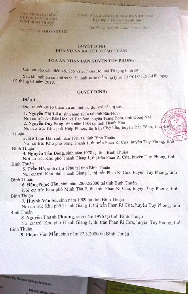 Ngày 7-3 xét xử thêm 15 người gây rối tại Bình Thuận