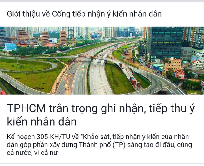TP.HCM lập fanpage cổng tiếp nhận ý kiến nhân dân
