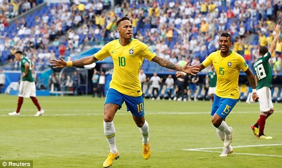Neymar rực sáng, Brazil khiến Mexico 'ôm hận' 7 lần liên tiếp
