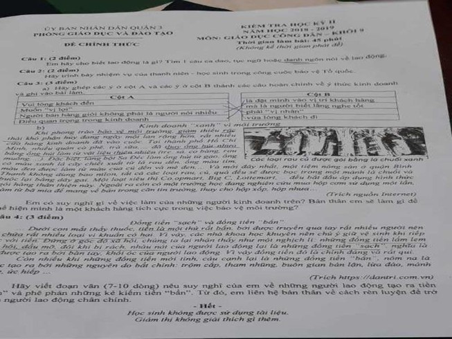 Khi đồng tiền 'sạch', đồng tiền 'bẩn' vào đề thi học kỳ II