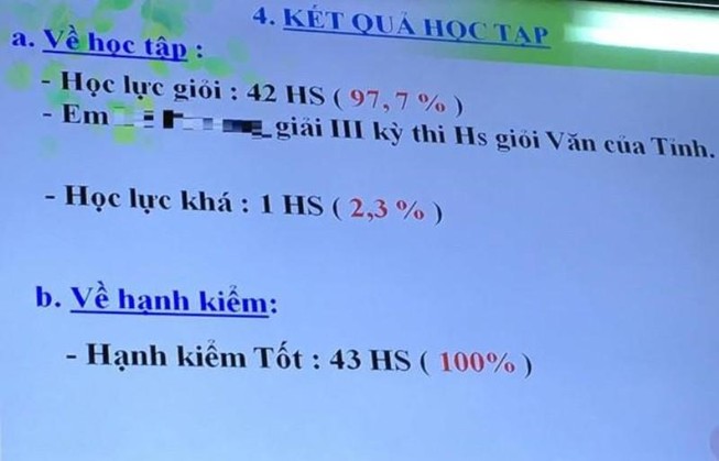 Lớp 42/43 học sinh đạt loại giỏi: 'Hoàn toàn bình thường!'