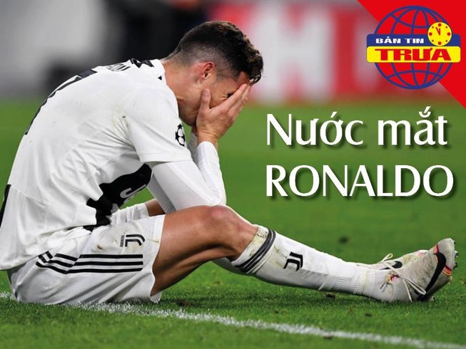 Ronaldo gục ngã khóc nức nở khi Juventus bị loại