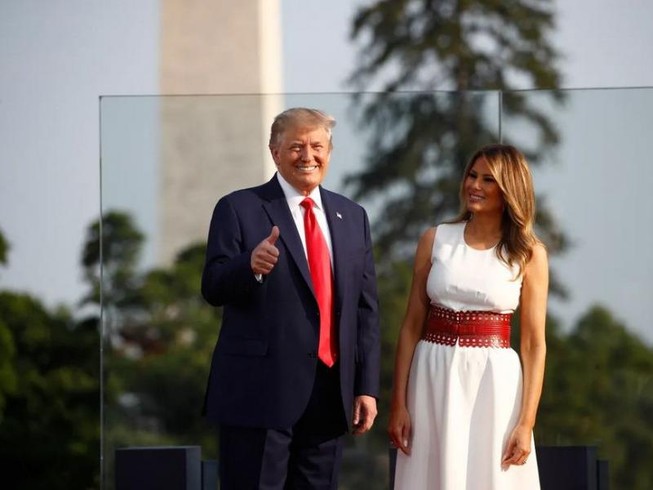 Tổng thống Mỹ Donald Trump và Đệ nhất phu nhân Melania Trump tổ chức sự kiện kỷ niệm ngày quốc khánh 4 tháng 7 với tên gọi "2020 Salute America". Ảnh: AP