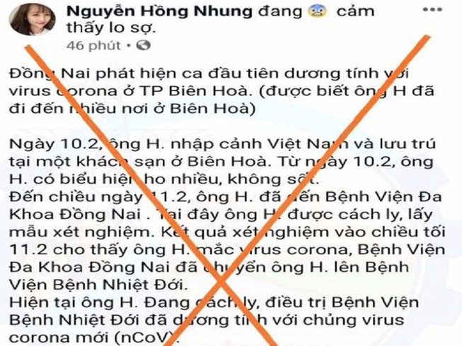 Truy được người phao tin Đồng Nai có nhiều ca nhiễm Corona