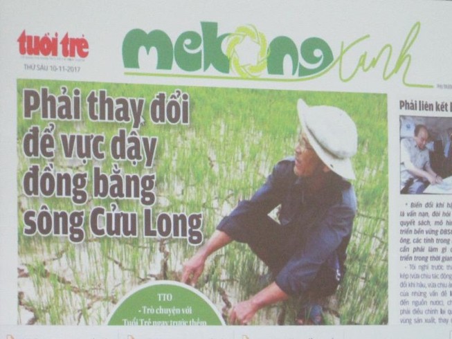 Báo Tuổi Trẻ ra chuyên trang Mekong Xanh nói về ĐBSCL
