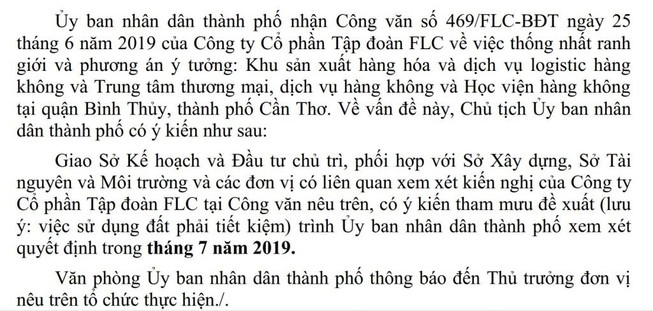Tập đoàn FLC muốn xây học viện hàng không ở Cần Thơ