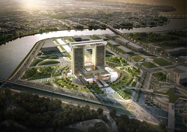 Tổng thể khu hành chính TP Cần Thơ của Công ty Gansam Architects & Partners (Hàn Quốc) - ảnh Gansam Architects & Partners