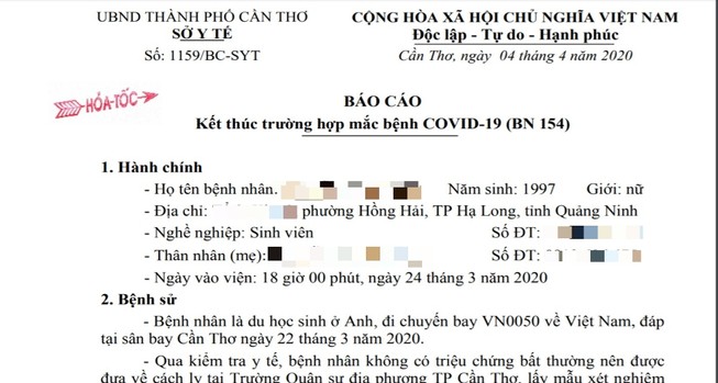 Cần Thơ: Bệnh nhân 154 sắp được ra viện