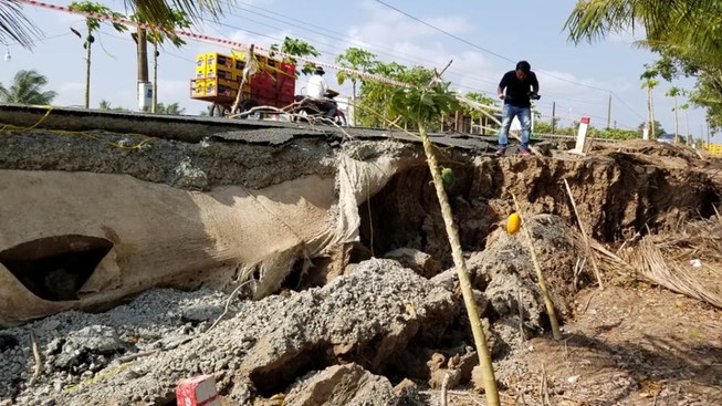 Nguyên do dẫn đến sụt lún, sạt lở còn do hạn hán