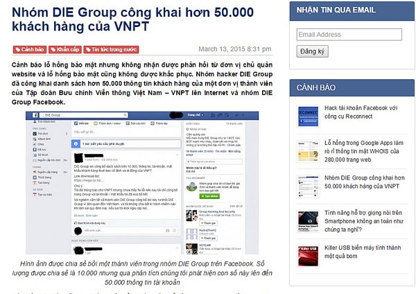 Công bố nguyên nhân lộ thông tin 10.000 khách hàng của VNPT