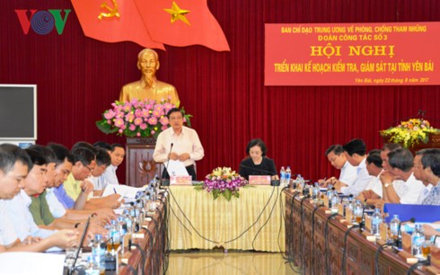 Trung ương kiểm tra việc chống tham nhũng ở Yên Bái