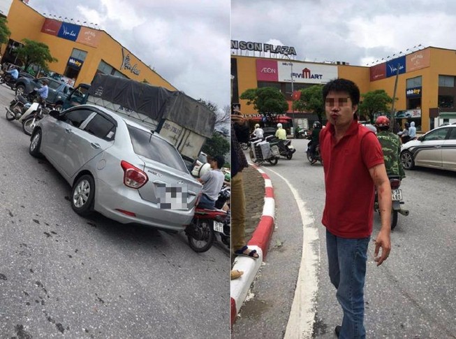 Sau va chạm, tài xế xe máy đấm lái xe ô tô chảy máu