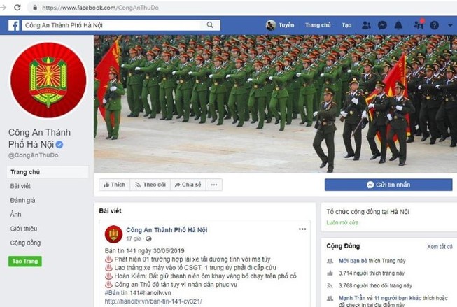 Công an Hà Nội có Fanpage