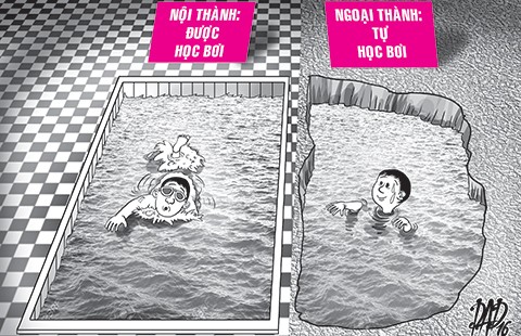 Mùa hè cho con học bơi