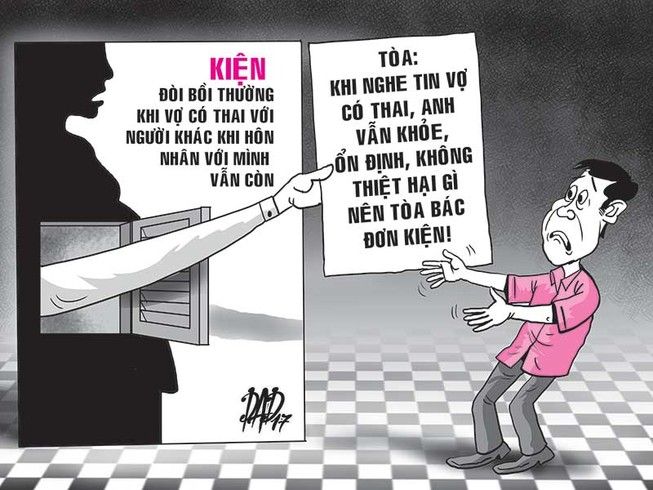Đòi vợ bồi thường vì có thai với người khác