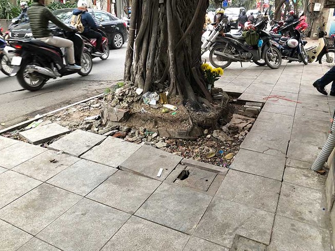 Hàng loạt sai phạm tại các dự án lát vỉa hè Hà Nội