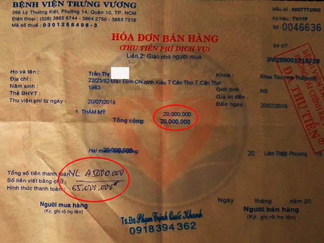 Thanh tra vào cuộc nghi vấn BV Trưng Vương bỏ ngoài sổ sách