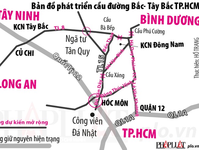 Đồng loạt mở rộng nhiều tỉnh lộ Tây Bắc TP.HCM