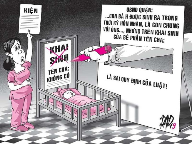 Ủy ban bị kiện vì tờ khai sinh không có tên cha
