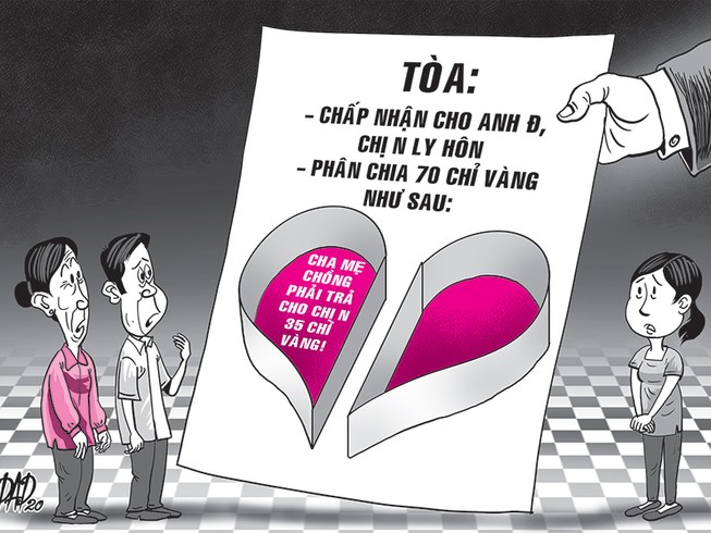 Ly hôn, con dâu đòi mẹ chồng 35 chỉ vàng cưới