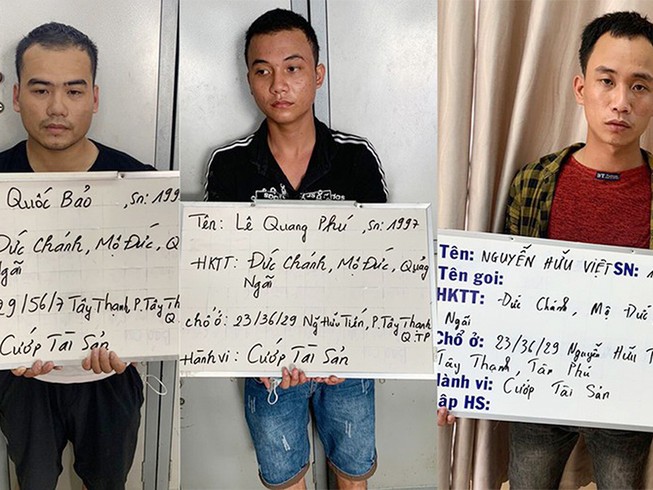 Công an bắt 2 nhóm cướp ở Bình Thạnh, Tân Phú