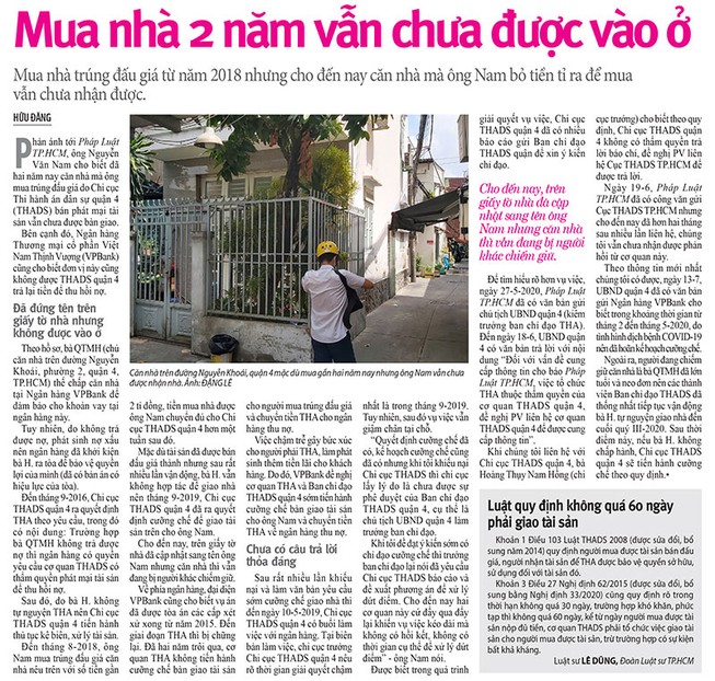 Mua nhà 2 năm chưa được ở: Cuối tháng 9 cưỡng chế
