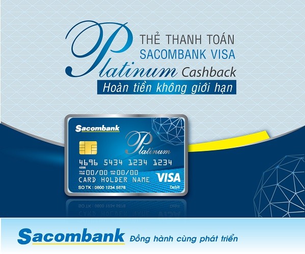 Sacombank phát hành thẻ quốc tế Visa Platinum Cashback
