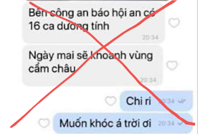 Bác thông tin có 16 ca dương tính COVID-19 ở Hội An