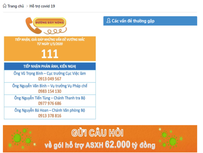 Nơi giải đáp thắc mắc về gói hỗ trợ 62.000 tỉ đồng cho dân