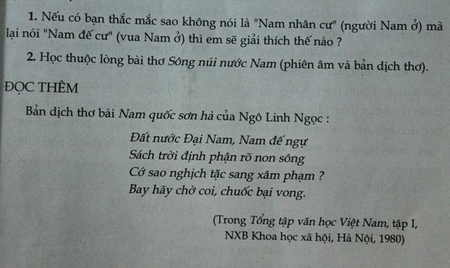 Nghe Tổng chủ biên sách Ngữ văn 7 nói về việc dịch 'Nam quốc sơn hà'