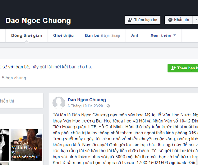 Giảng viên rao bán thơ chữa bệnh là thật, nhưng…