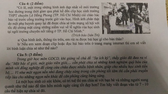 'Tham nhũng, nhận hối lộ để báo hiếu' vào đề thi học kỳ