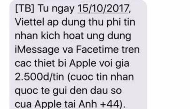 Thực hư thông tin Vietel thu phí iMessage và Facetime