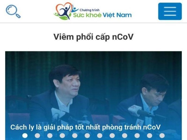 Bộ Y tế công bố App Sức khỏe Việt Nam về virus Corona