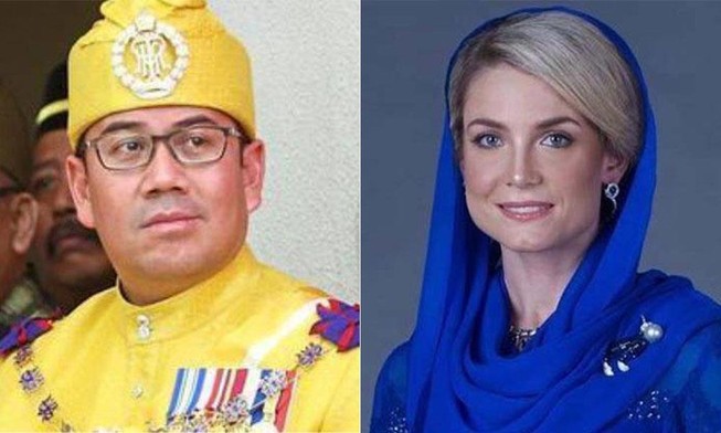 Tengku Muhammad Faiz và vợ. Ảnh: Bernama
