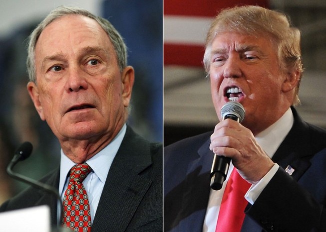 Tỉ phú Michael Bloomberg (trái) và Tổng thống Mỹ Donald Trump. Ảnh: CNBC