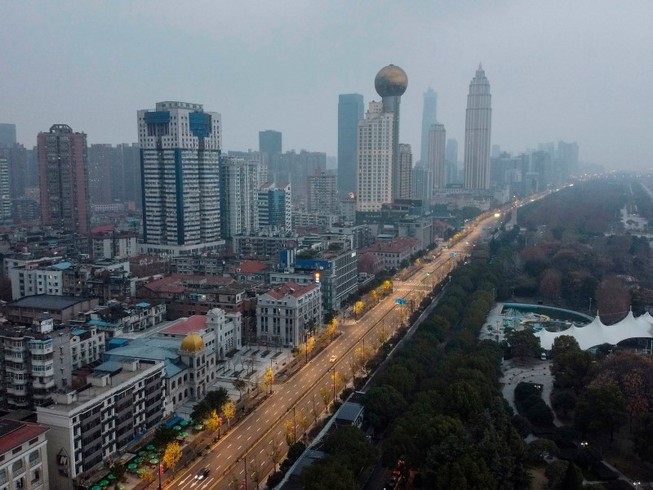 TP Vũ Hán nhìn từ trên không (Ảnh chụp hôm 28-1). Ảnh: AFP