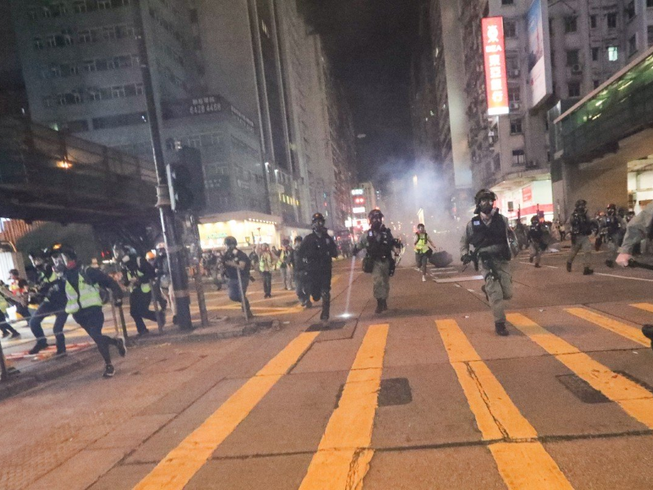 Quang cảnh vụ biểu tình ở Hong Kong ngày 29-2. Ảnh: SCMP