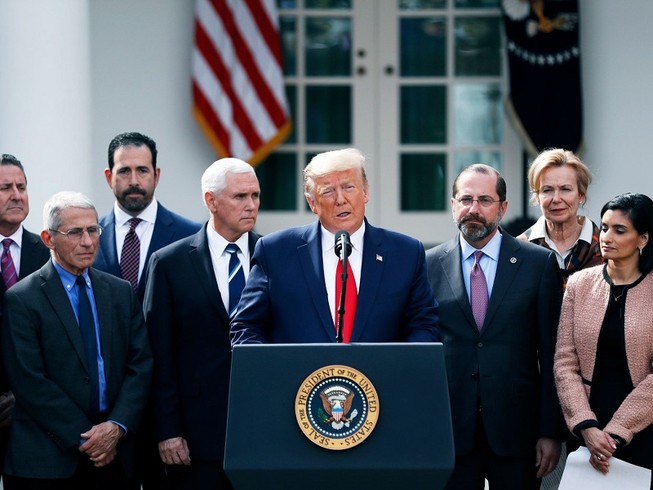 Tổng thống Mỹ Donald Trump tuyên bố dịch COVID-19 là tình trạng khẩn cấp quốc gia. Ảnh: GETTY IMAGES