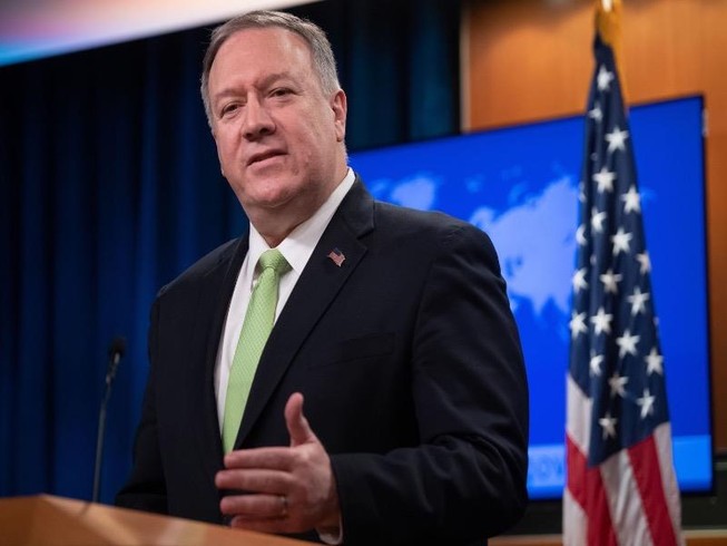 Ngoại trưởng Mỹ Mike Pompeo cáo buộc Trung Quốc huỷ mẫu virus gây COVID-19. Ảnh: AFP